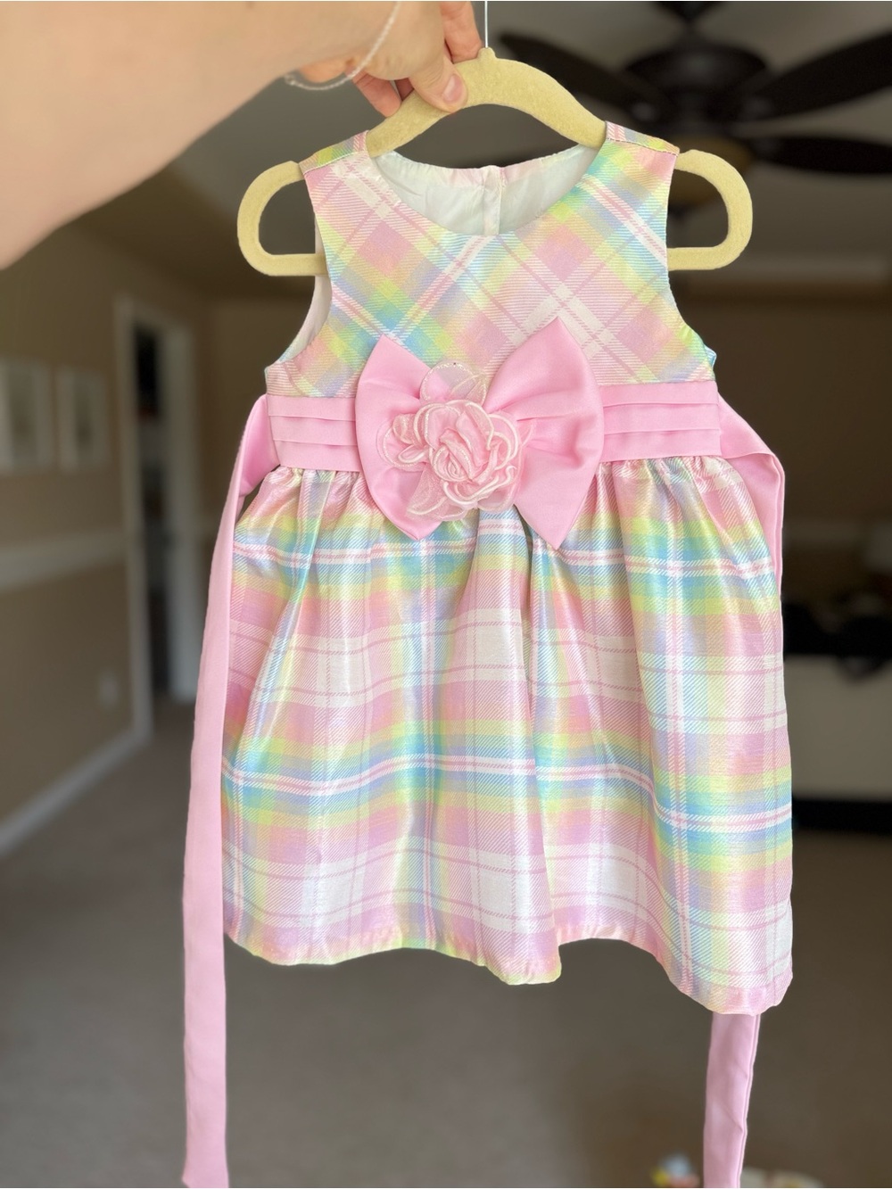 Rare Editions Pastel Plaid Dress with Bloomers 18mo